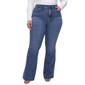 Good American Good Legs Flare Jeans in BBLUE305 Medium Wash (14 or 32)